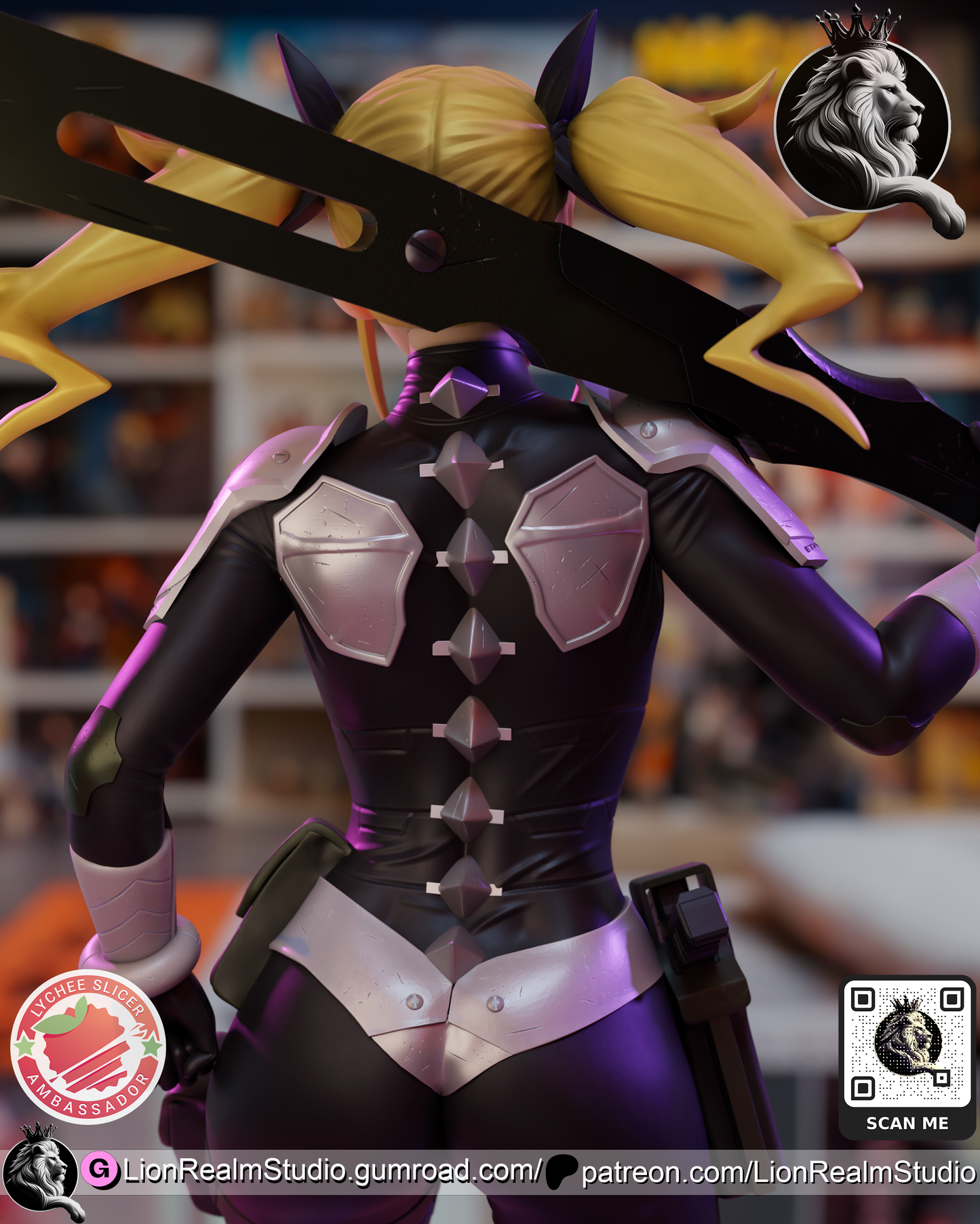 Monster Hunting Daddy's Girl Lion Realm 3d Printed Resin Garage Kit - Unassembled, Unpainted - approx 1:6 Scale