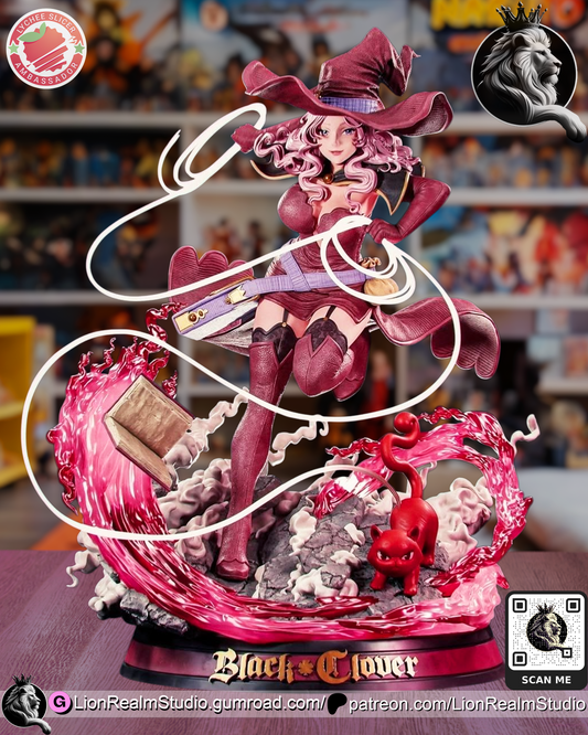 Reality Shifting Thread Magic Witch with Cat Lion Realm 3d Printed Resin Garage Kit - Unassembled, Unpainted - approx 1:6 Scale