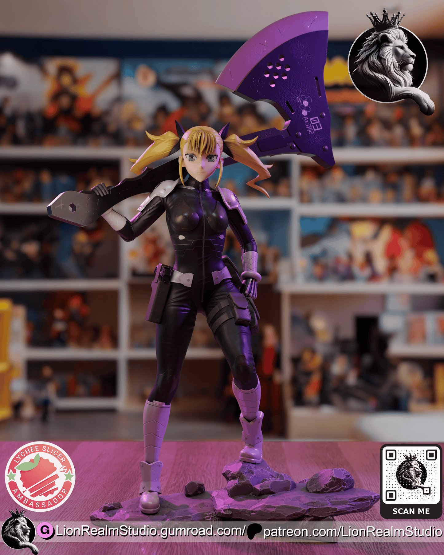 Monster Hunting Daddy's Girl Lion Realm 3d Printed Resin Garage Kit - Unassembled, Unpainted - approx 1:6 Scale