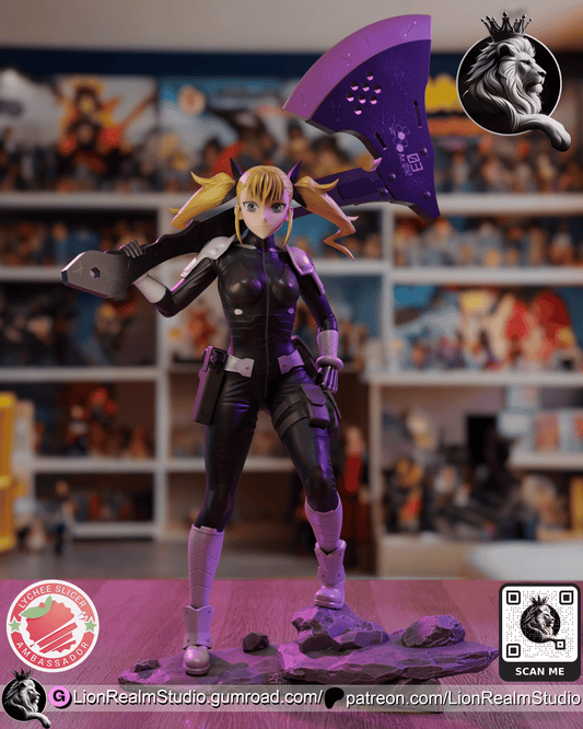 Monster Hunting Daddy's Girl Lion Realm 3d Printed Resin Garage Kit - Unassembled, Unpainted - approx 1:6 Scale