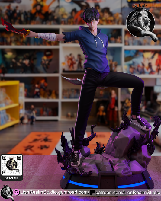 Assassin Summoner with Knives and Shadow Sword Lion Realm 3d Printed Resin Garage Kit - Unassembled, Unpainted - approx 1:6 Scale