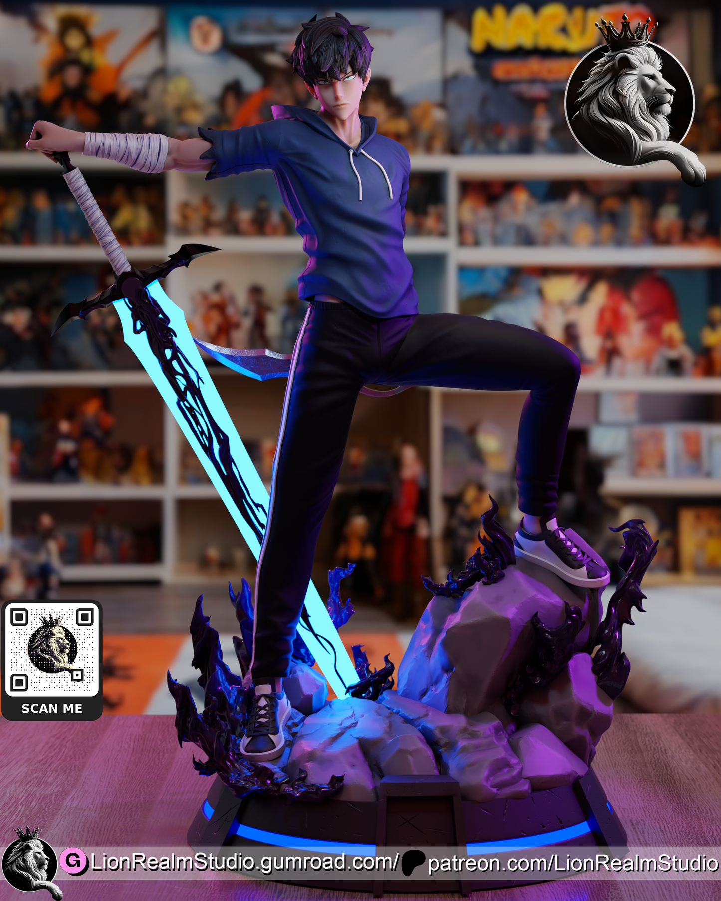 Assassin Summoner with Knives and Shadow Sword Lion Realm 3d Printed Resin Garage Kit - Unassembled, Unpainted - approx 1:6 Scale