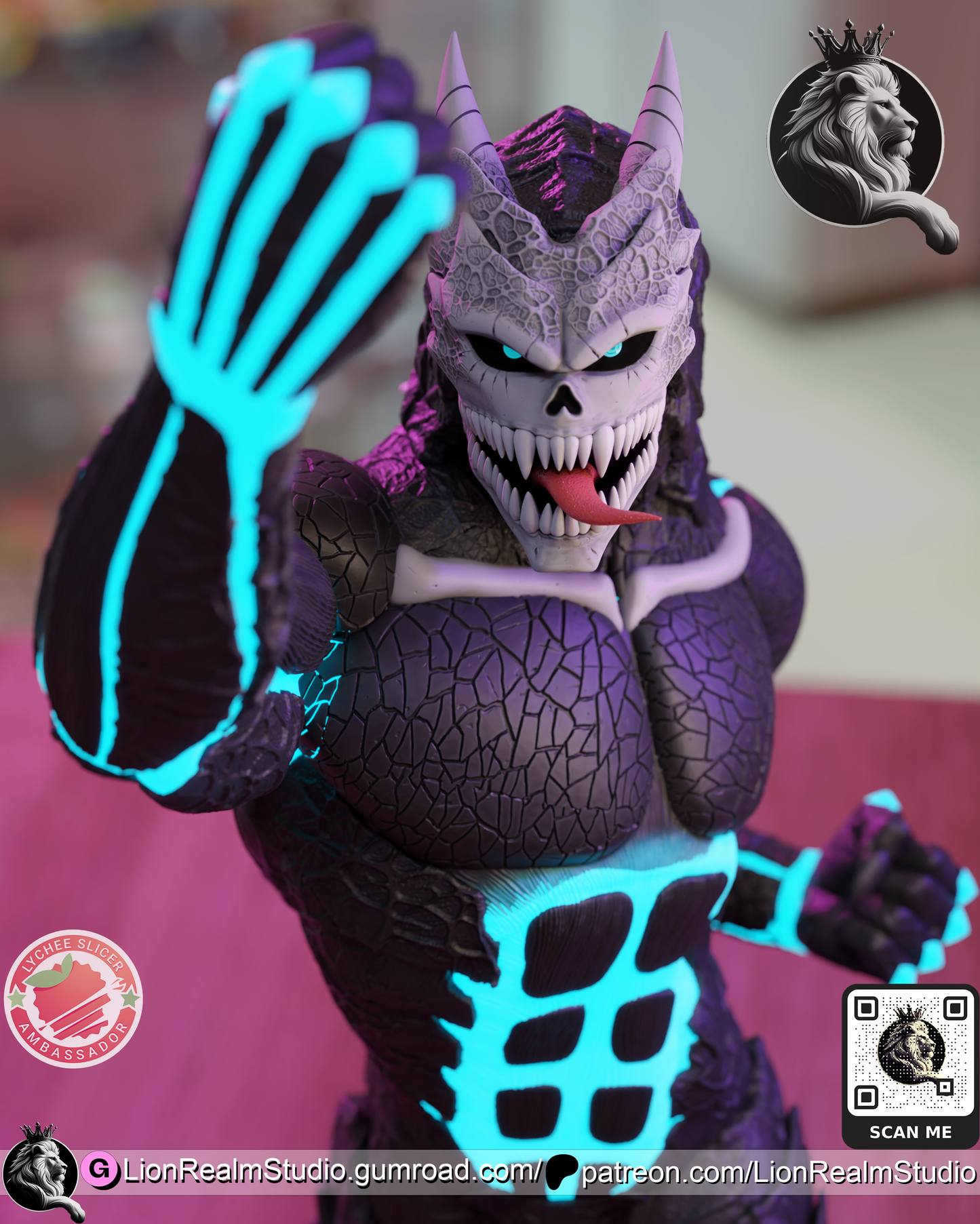 Ah! I Turn into a Monster Defender Old Dude Lion Realm 3d Printed Resin Garage Kit - Unassembled, Unpainted - approx 1:6 Scale