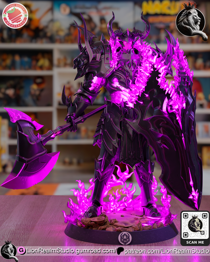 Defensive Commander Shadow Knight Lion Realm 3d Printed Resin Garage Kit - Unassembled, Unpainted - approx 1:6 Scale