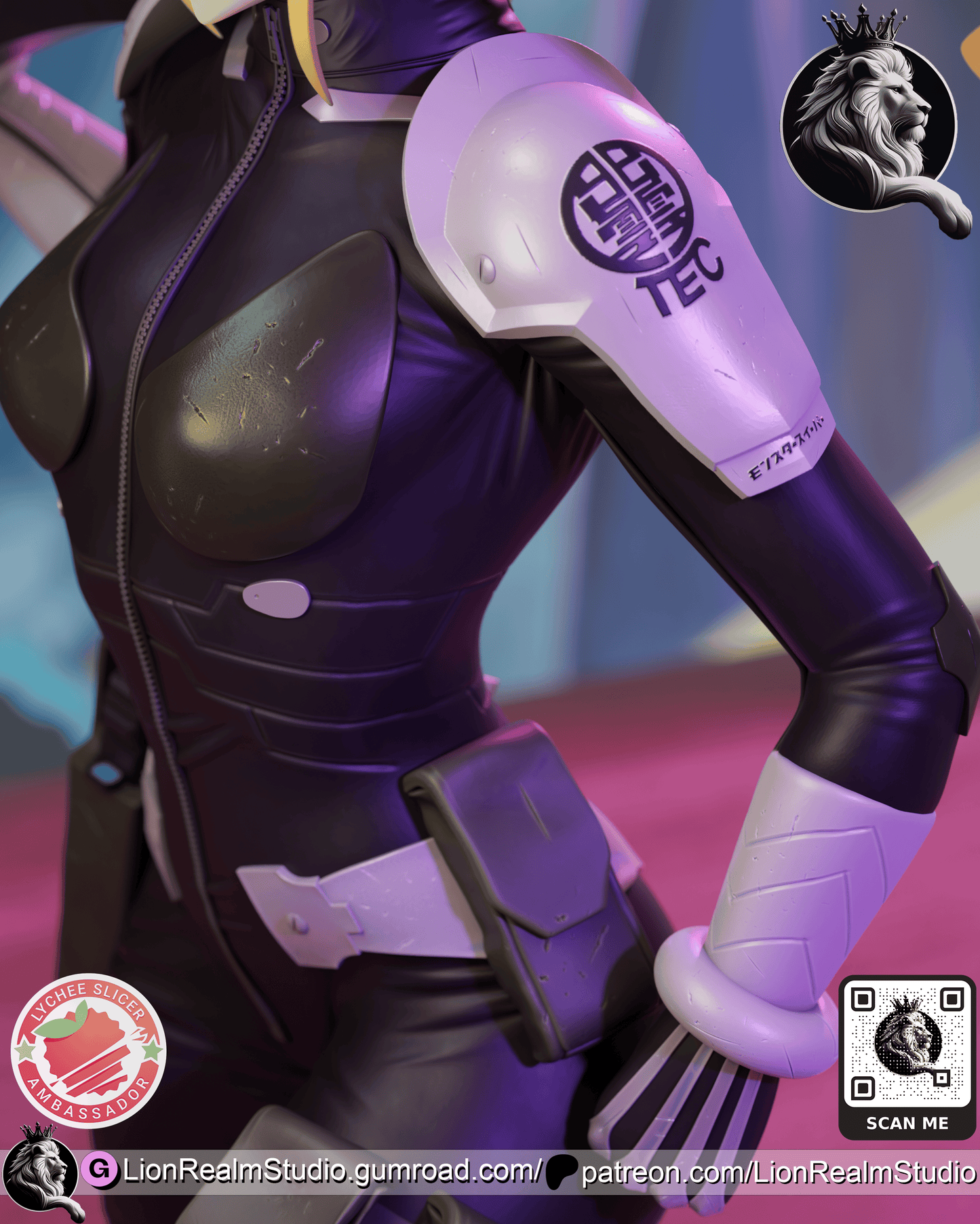 Monster Hunting Daddy's Girl Lion Realm 3d Printed Resin Garage Kit - Unassembled, Unpainted - approx 1:6 Scale