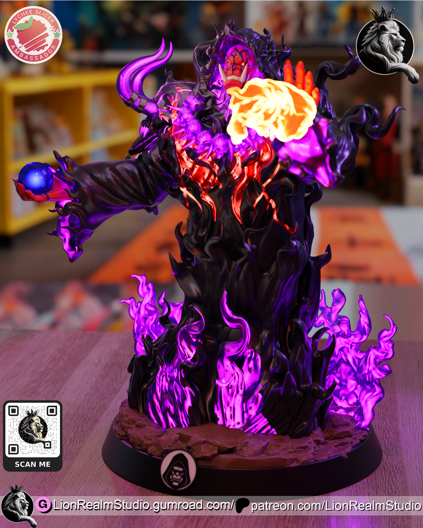 Shadow Ogre Shaman Summon Lion Realm 3d Printed Resin Garage Kit - Unassembled, Unpainted - approx 1:6 Scale