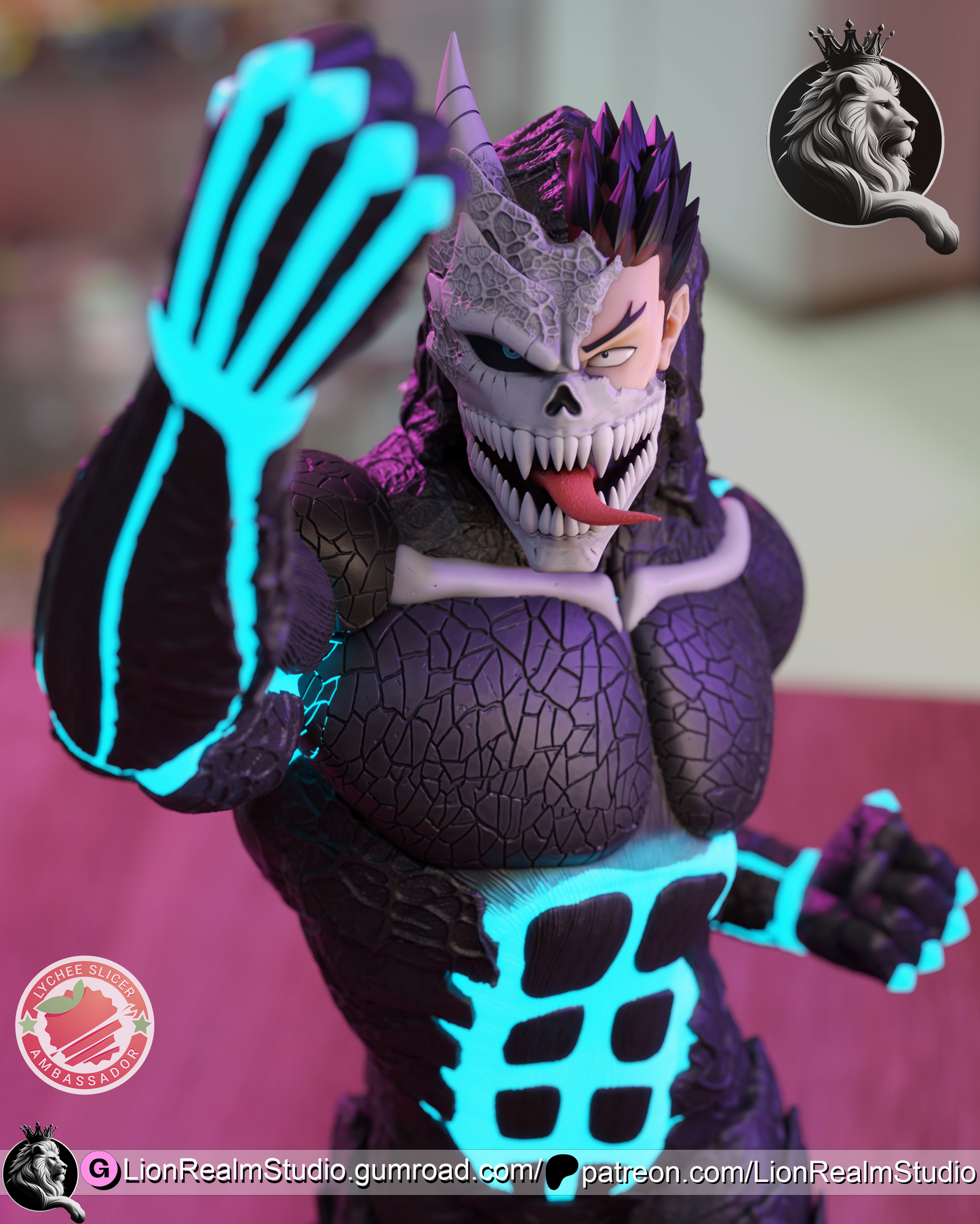 Ah! I Turn into a Monster Defender Old Dude Lion Realm 3d Printed Resin Garage Kit - Unassembled, Unpainted - approx 1:6 Scale