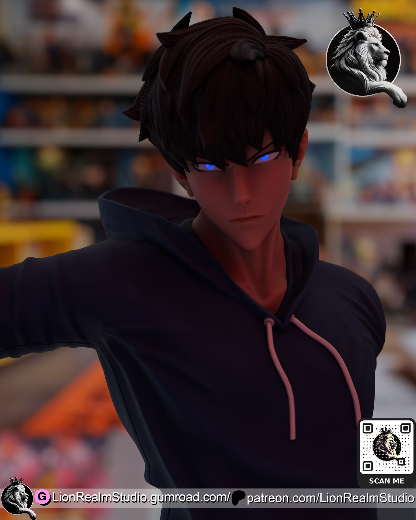 Assassin Summoner with Knives and Shadow Sword Lion Realm 3d Printed Resin Garage Kit - Unassembled, Unpainted - approx 1:6 Scale