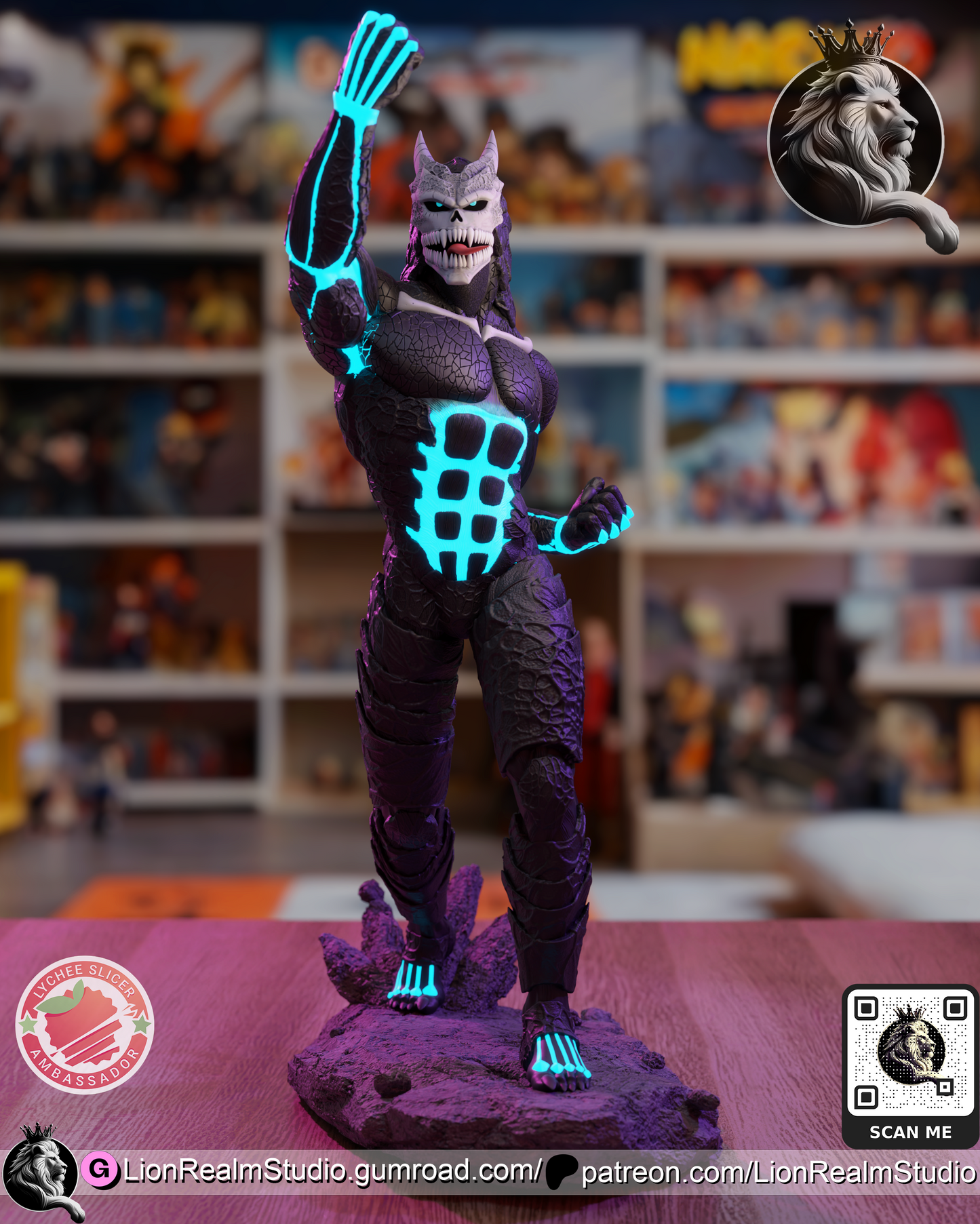 Ah! I Turn into a Monster Defender Old Dude Lion Realm 3d Printed Resin Garage Kit - Unassembled, Unpainted - approx 1:6 Scale