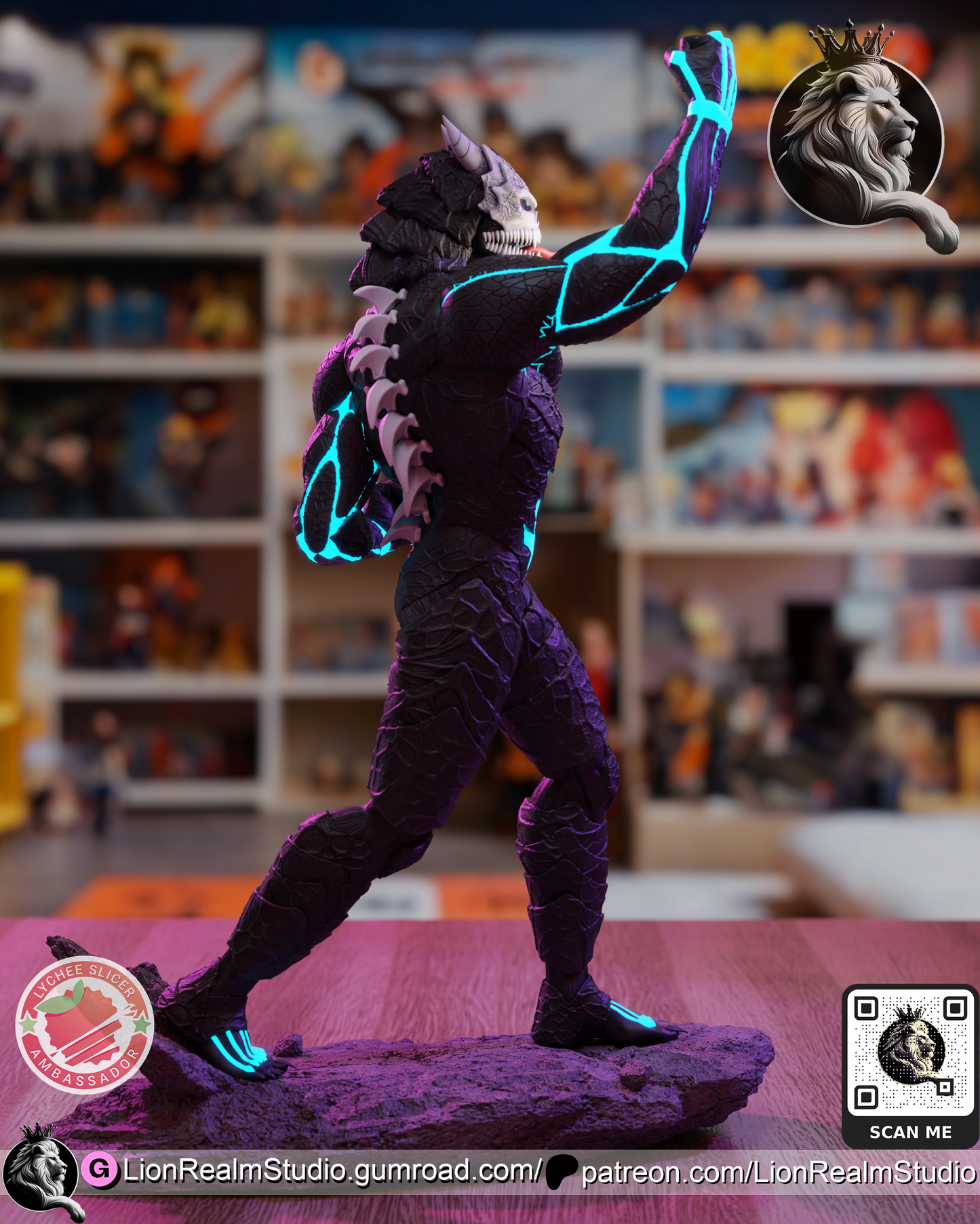 Ah! I Turn into a Monster Defender Old Dude Lion Realm 3d Printed Resin Garage Kit - Unassembled, Unpainted - approx 1:6 Scale