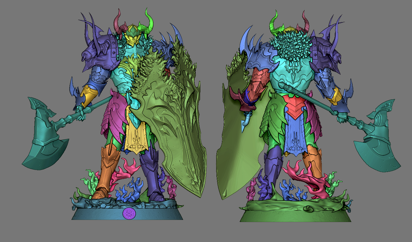 Defensive Commander Shadow Knight Lion Realm 3d Printed Resin Garage Kit - Unassembled, Unpainted - approx 1:6 Scale