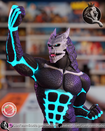 Ah! I Turn into a Monster Defender Old Dude Lion Realm 3d Printed Resin Garage Kit - Unassembled, Unpainted - approx 1:6 Scale