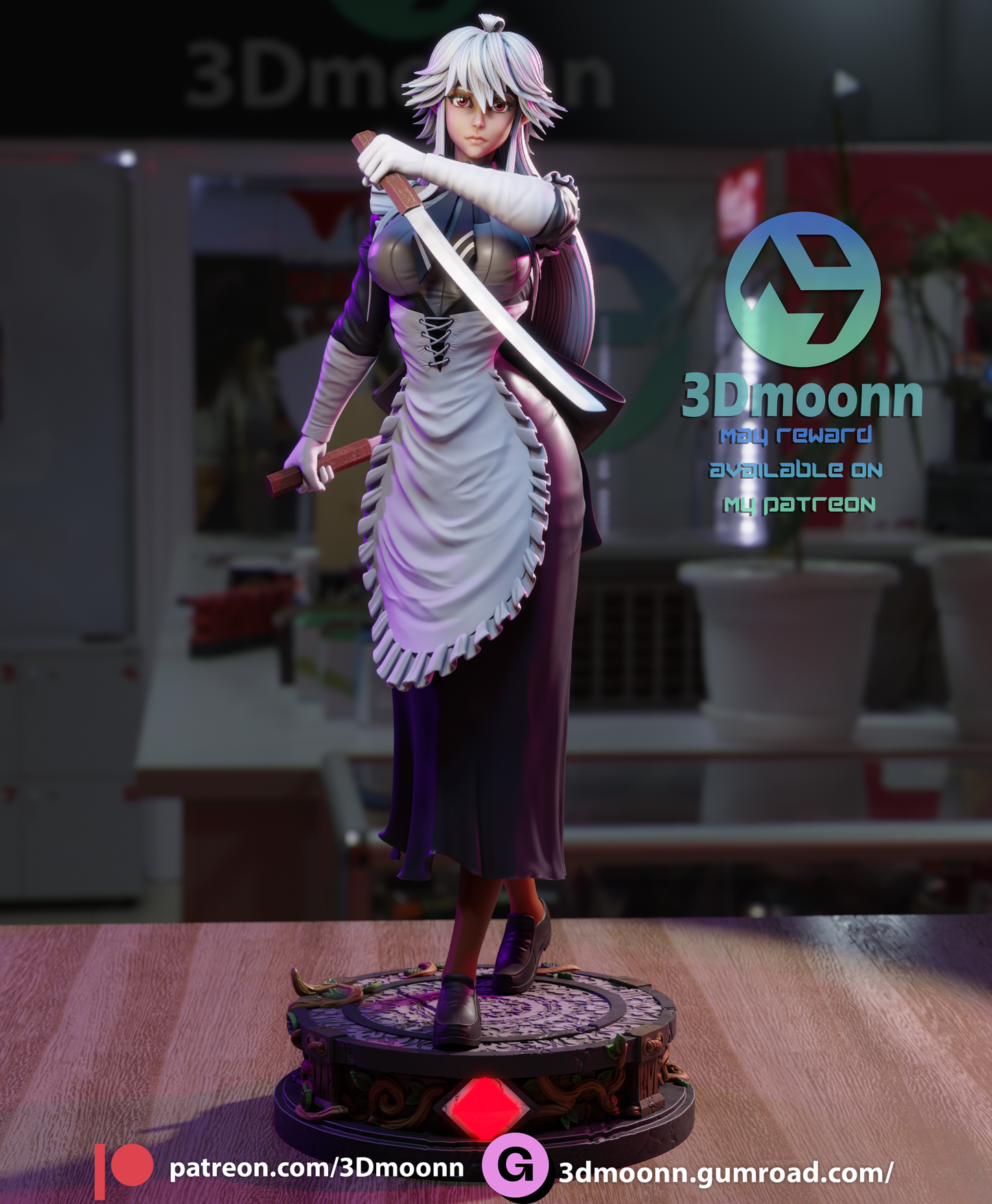 Battle Maid Elf Girlfriend Afraid of Dragons 3d Printed Resin Garage Kit - Unassembled, Unpainted - approx 1:6 Scale