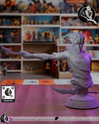 Assassin Summoner with Knives and Shadow Sword Lion Realm 3d Printed Resin Garage Kit - Unassembled, Unpainted - approx 1:6 Scale