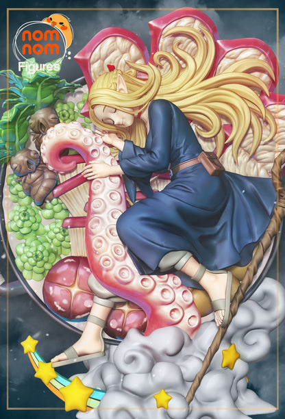 Exhausted Elf Mage Napping in Skillet Miniature - 3d Printed Resin Garage Kit, Unassembled, Unpainted