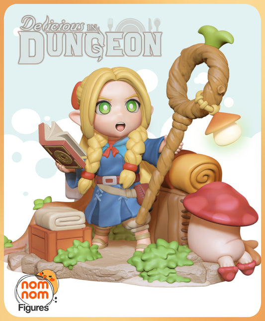 Chibi Dungeon Elf Mage with Spell Staff - 3d Printed Resin Garage Kit - Unassembled, Unpainted