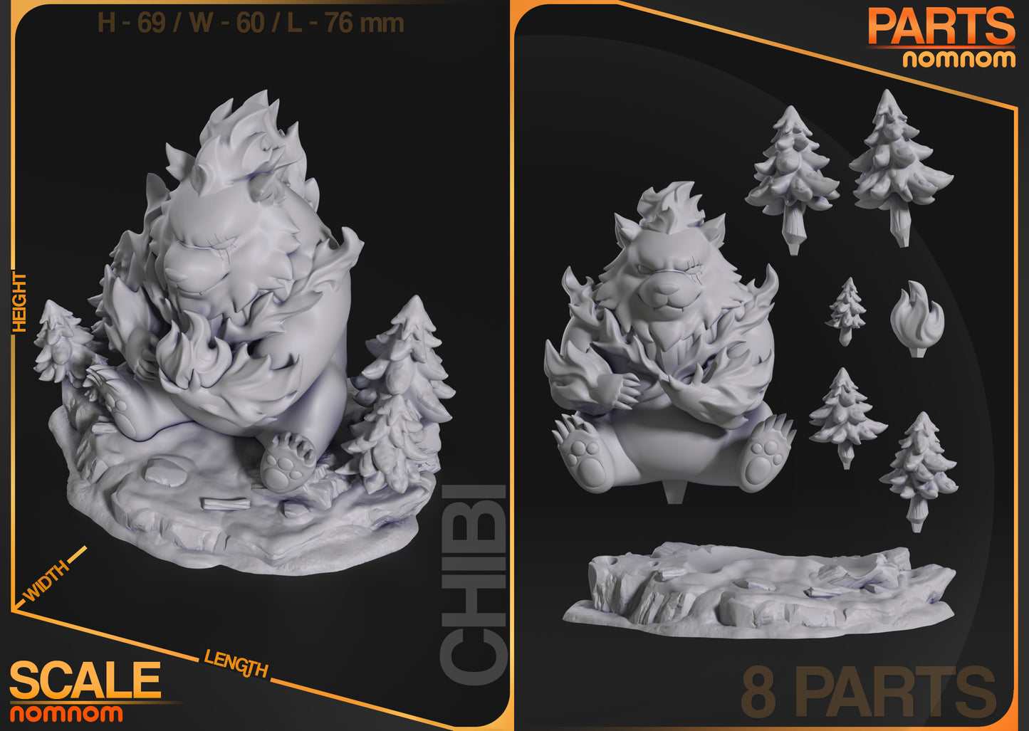 Shadow Snow Bear Summon - 3d Resin Printed Garage Kit - Unassembled, Unpainted