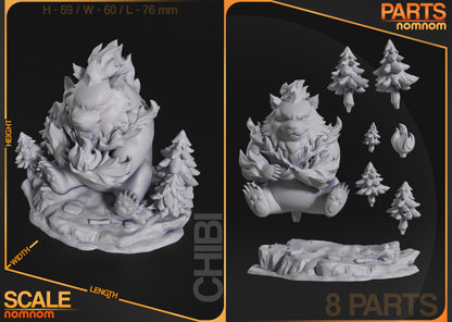 Shadow Snow Bear Summon - 3d Resin Printed Garage Kit - Unassembled, Unpainted