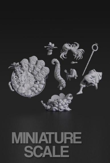 Exhausted Elf Mage Napping in Skillet Miniature - 3d Printed Resin Garage Kit, Unassembled, Unpainted