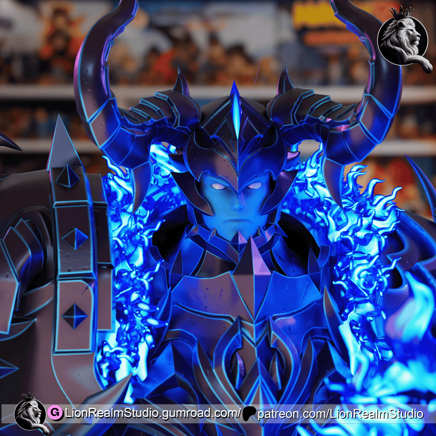 Defensive Commander Shadow Knight Lion Realm 3d Printed Resin Garage Kit - Unassembled, Unpainted - approx 1:6 Scale