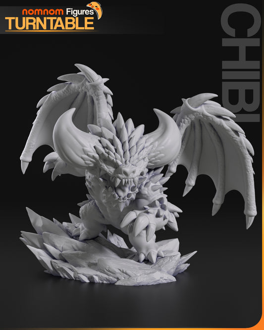 Chibi Spiky Dragon Figure - 3D Printed Resin Garage Kit - Unassembled, Unprimed, Unpainted