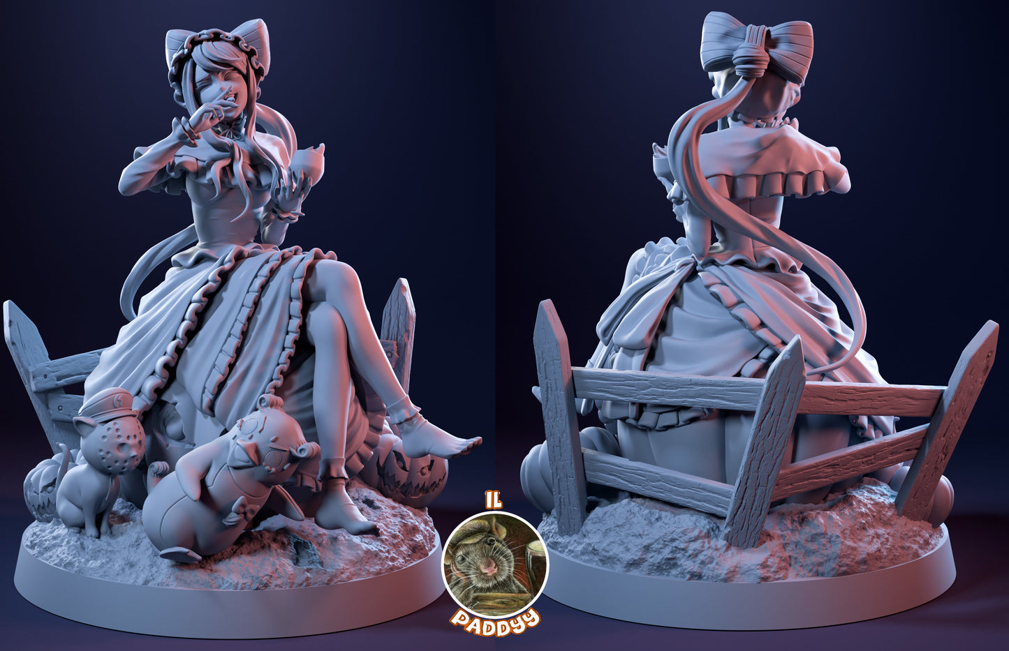 Thirsty Feminine Vampire Guardian Rival 3d Printed Resin Garage Kit - Unassembled, Unpainted - approx 1:6 Scale