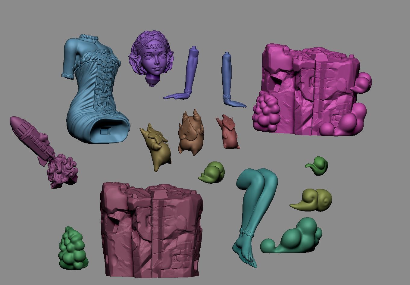 Eternal Magical Princess of Many Games 3d Printed Resin Garage Kit - Unassembled, Unpainted - approx 1:6 Scale