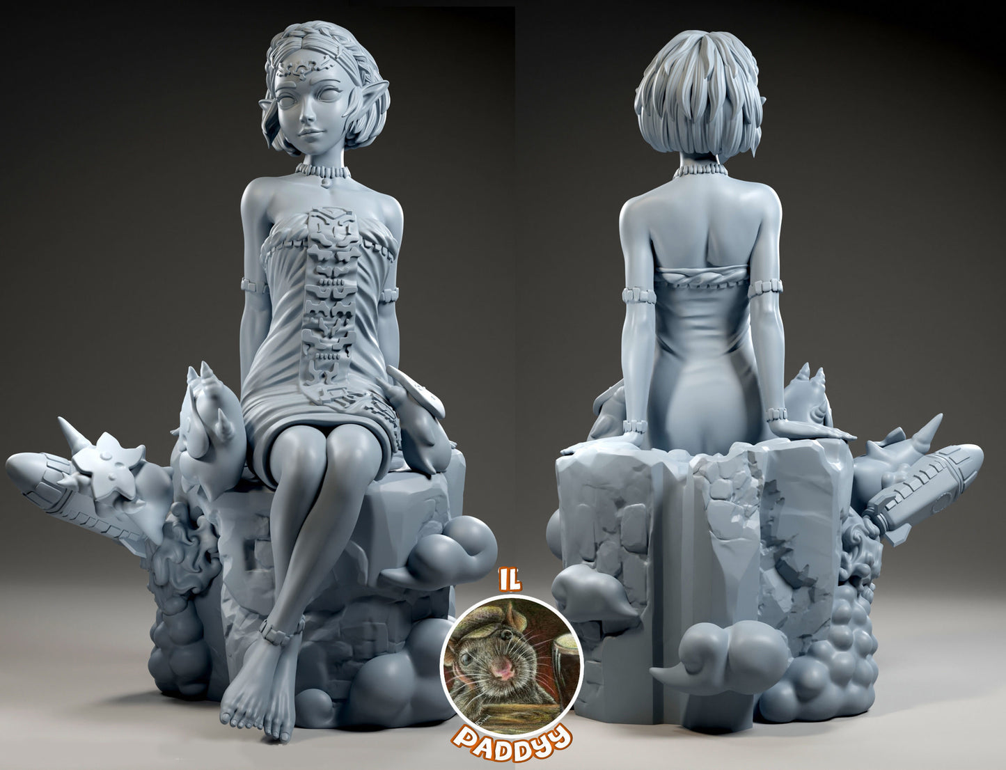 Eternal Magical Princess of Many Games 3d Printed Resin Garage Kit - Unassembled, Unpainted - approx 1:6 Scale